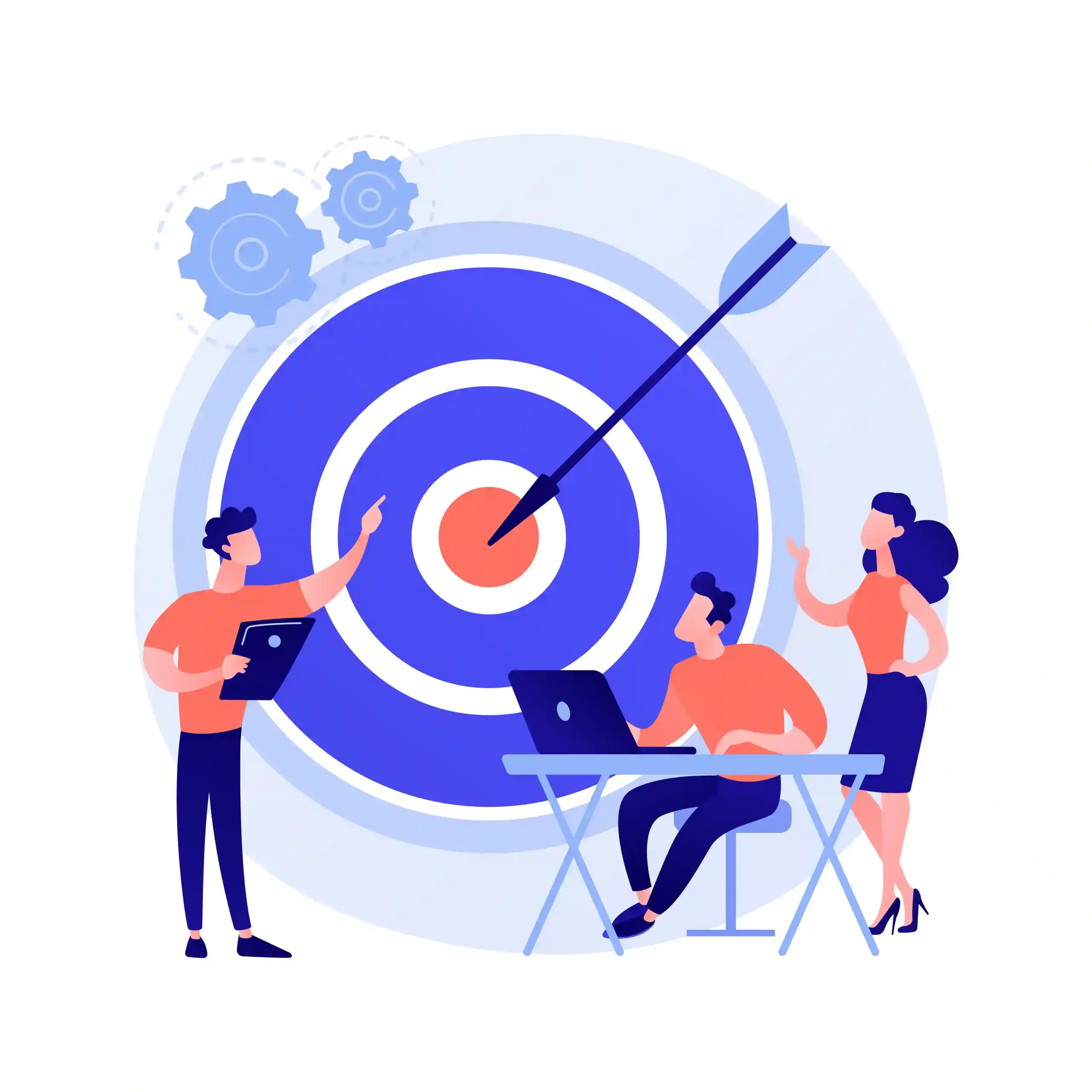 Metrik dan Tips Meningkatkan Social Media Engagement 2 Gambar ilustrasi orang yang sedang di hadapan papan target. Arti dari gambar adalah orang yang sedang membahasa target.