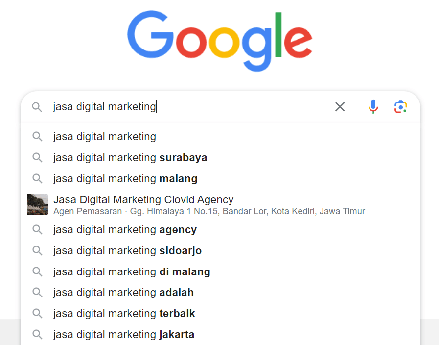 google auto suggest konsultan digital marketing kediri
